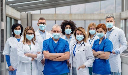 Group Physicians Wearing Masks
