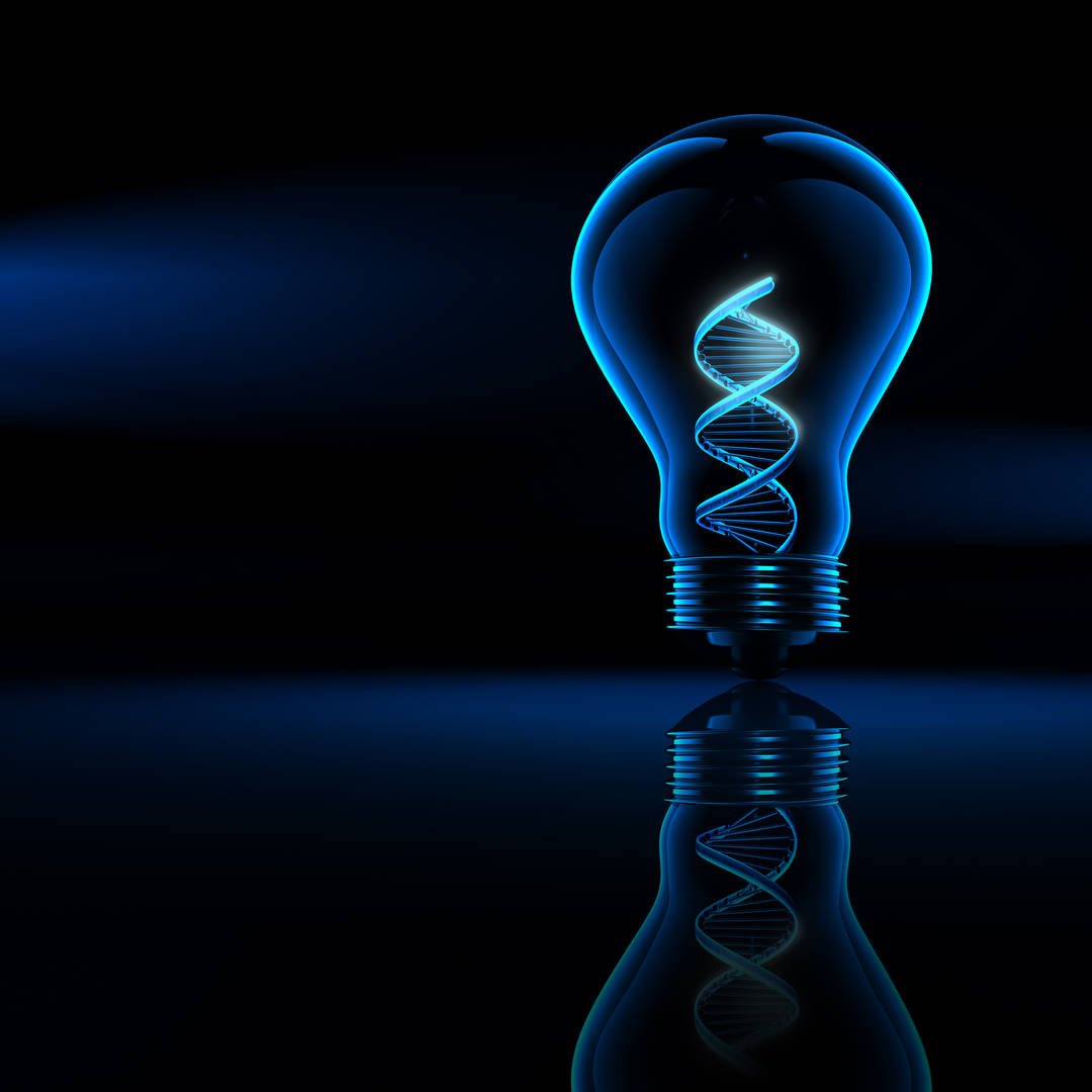 lightbulb w patient DNA strand