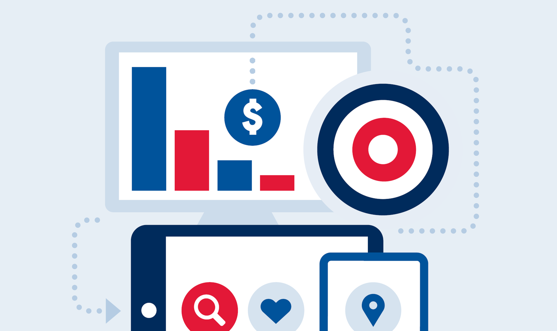 Infographic comparing targeted digital advertising to traditional broadcast advertising
