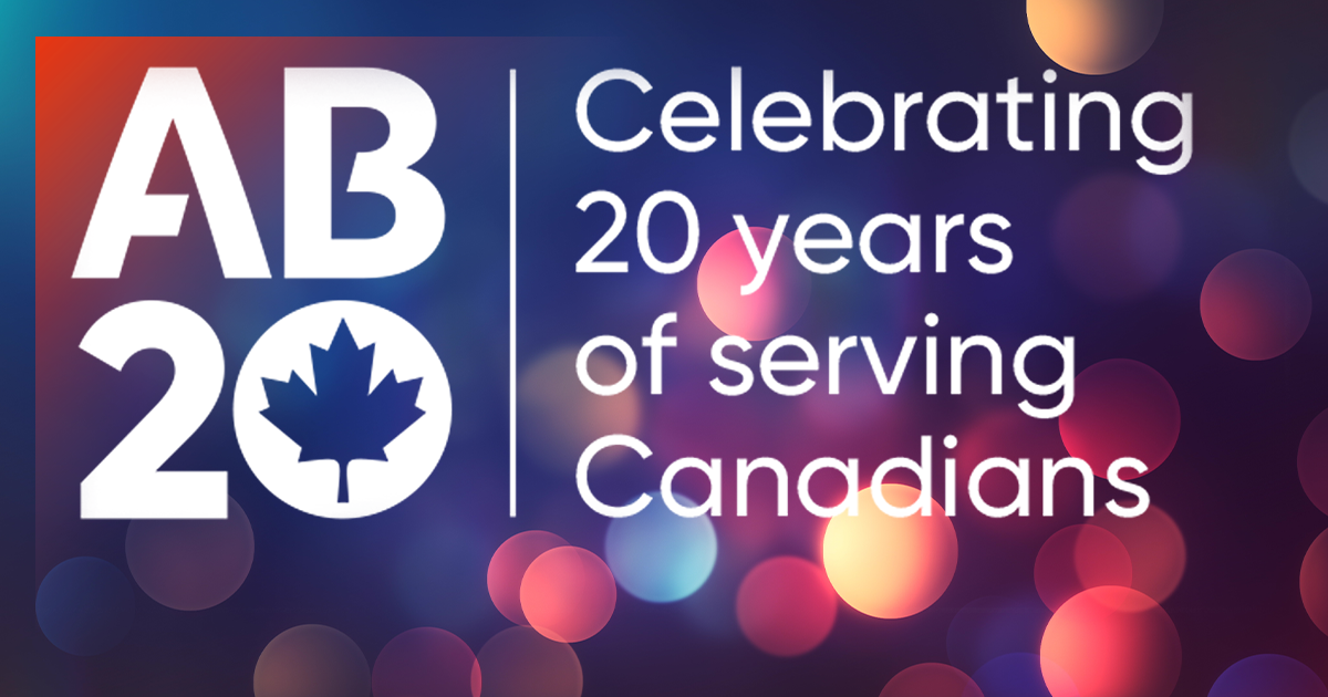 20th anniversary - Celebrating 20 years of serving Canadians
