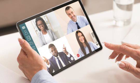 Virtual event on tablet